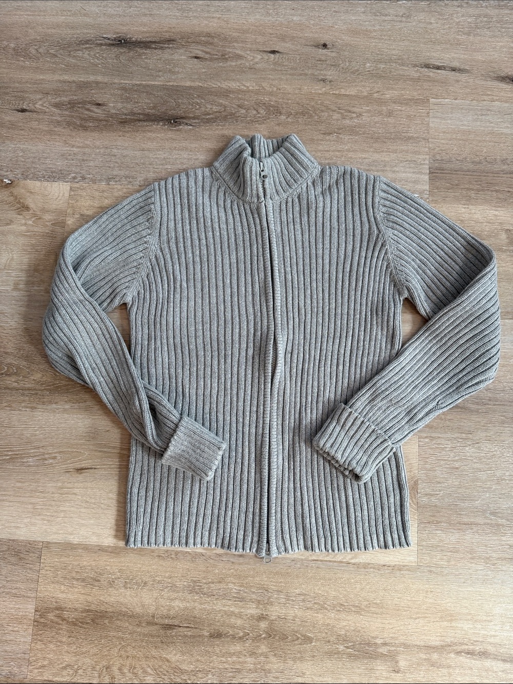 Old Navy Ribbed Zip-Up Cardigan - Light Gray
